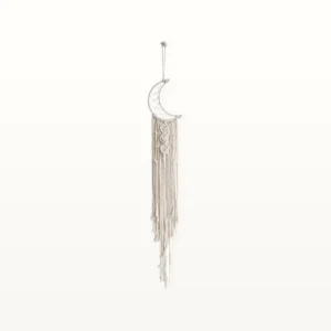 Attrape-Rêves Lune Macramé, vue d'ensemble sur fond neutre